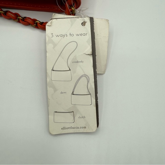 Elliott Lucca Cordoba Orange Leather Shoulder/Clutch with Gold-Toned Closure - Picture 7 of 17